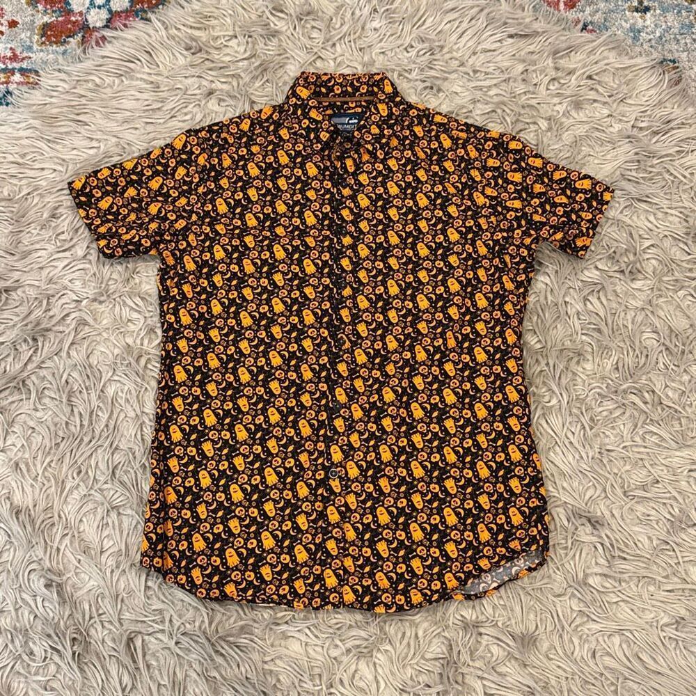 Monument Halloween Mens Small Spooky Button Up Shirt